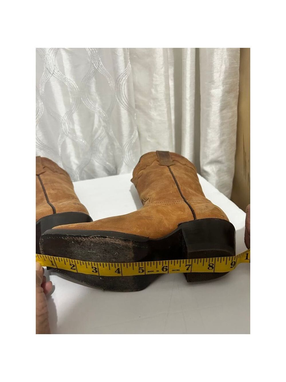 El Pajar Tan Mexican Women's Western Leather Boots Sz 5.5 - Picture 7 of 7